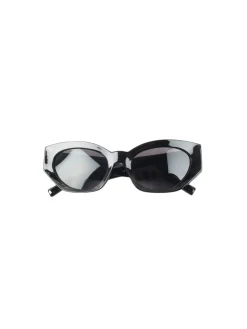 Angled Cat Eye Sunglasses With Gold Motif