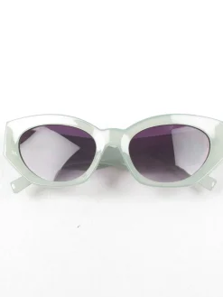 Angled Cat Eye Sunglasses With Gold Motif