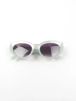 Angled Cat Eye Sunglasses With Gold Motif