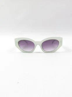 Angled Cat Eye Sunglasses With Gold Motif