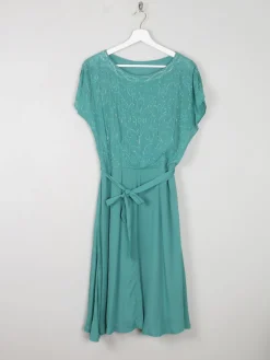 Aqua Beaded 1950s Vintage Style Beaded Dress 10