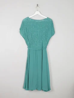 Aqua Beaded 1950s Vintage Style Beaded Dress 10