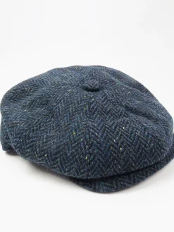 Baker-Boy Blue Tweed Flat Cap New