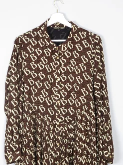BiBa Dress Logo Printed Long Sleeved With Collar 12