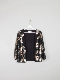 Black & Gold Sequin Cropped Jacket Xs/S