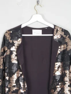 Black & Gold Sequin Cropped Jacket Xs/S