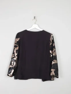 Black & Gold Sequin Cropped Jacket Xs/S
