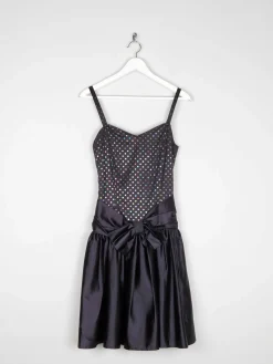 Black & Polka Dot Corset Party Dress S