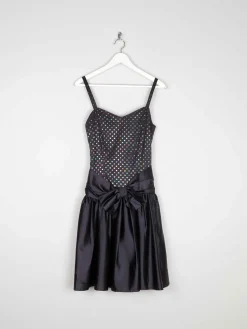 Black & Polka Dot Corset Party Dress S