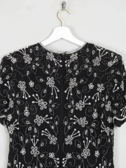 Black & White Beaded Vintage Top S