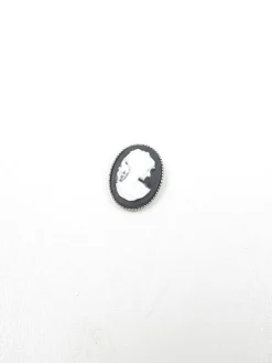 Black & White Vintage Style Cameo Brooch