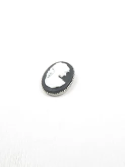 Black & White Vintage Style Cameo Brooch