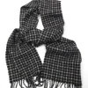Black, Grey & White Check Wool Scarf