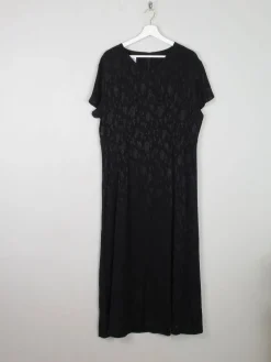 Black Jacquard Vintage Laura Ashley Dress XL Unowrn