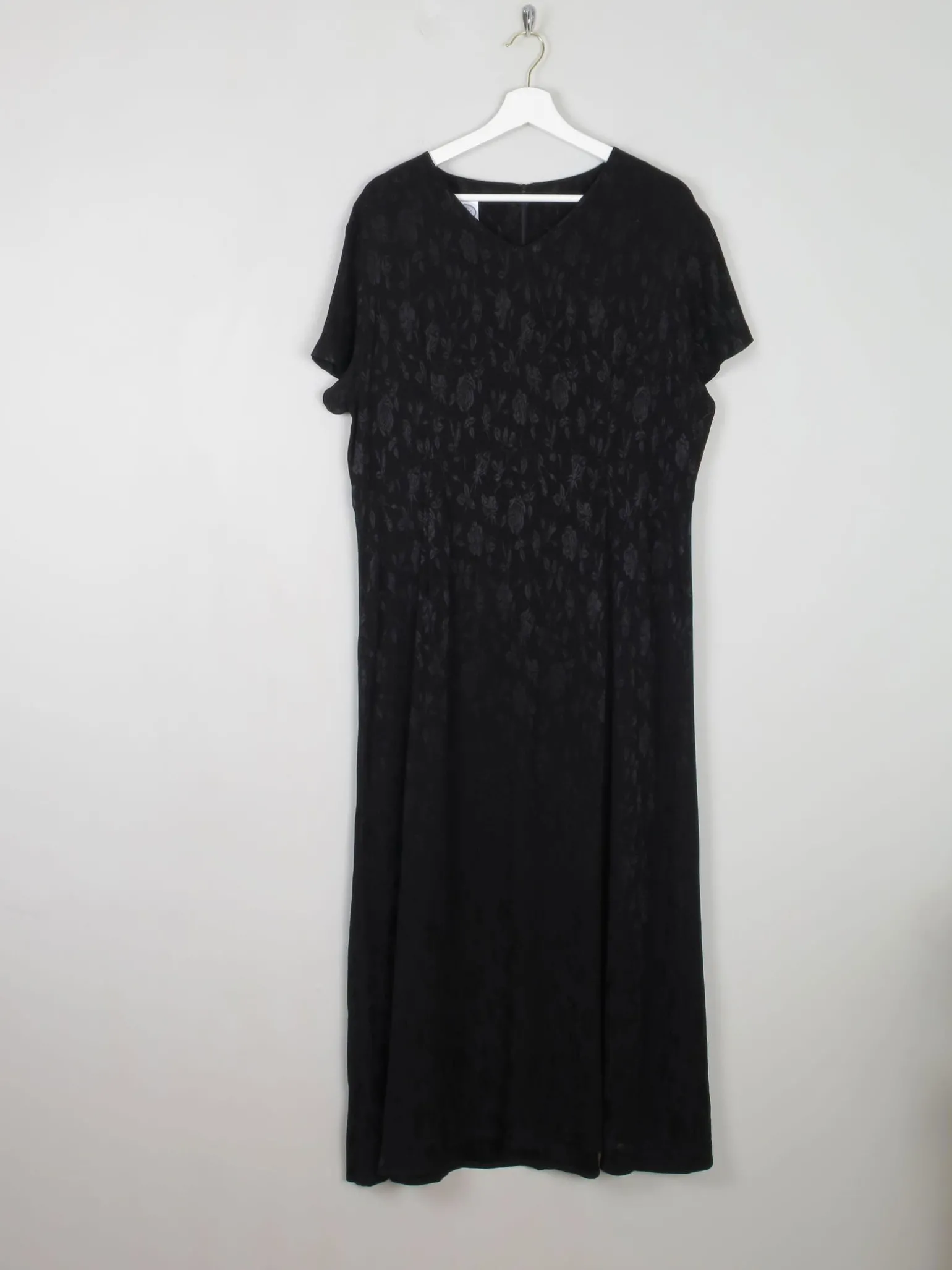 Black Jacquard Vintage Laura Ashley Dress XL Unowrn