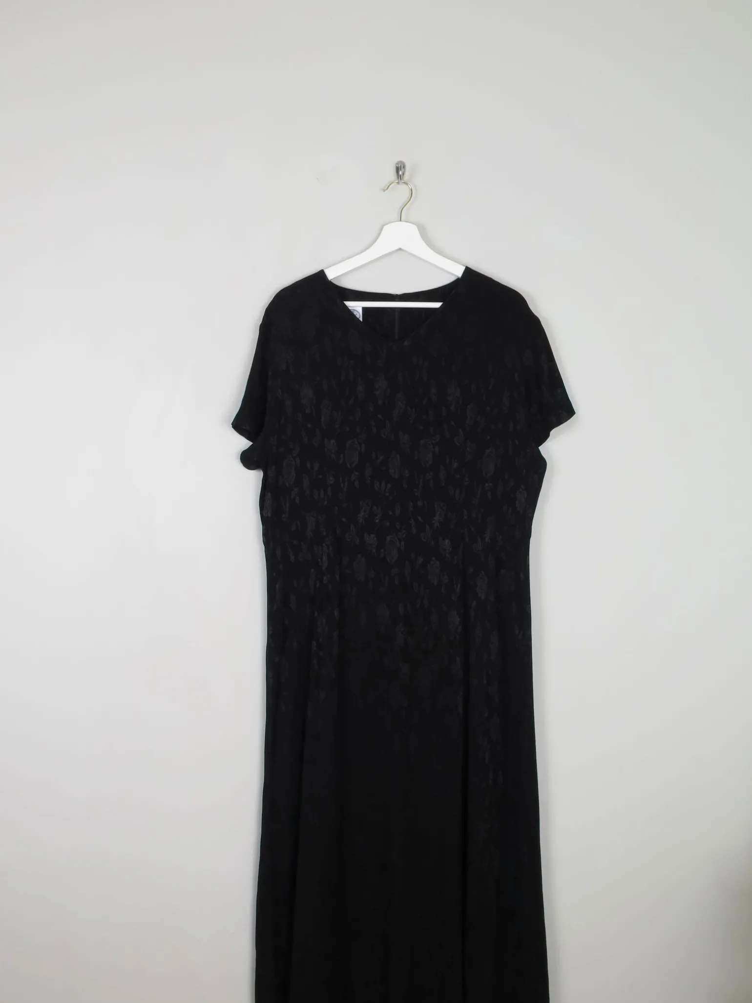 Black Jacquard Vintage Laura Ashley Dress XL Unowrn