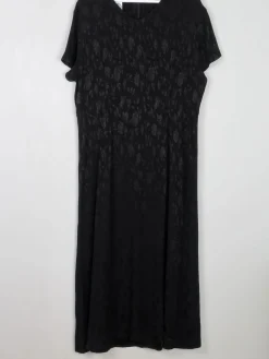 Black Jacquard Vintage Laura Ashley Dress XL Unowrn