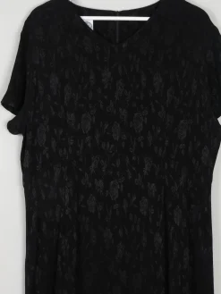 Black Jacquard Vintage Laura Ashley Dress XL Unowrn
