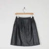 Black Leather Short Vintage Skirt 26" 6/8