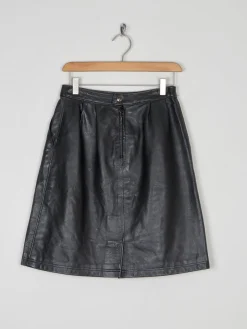 Black Leather Short Vintage Skirt 26