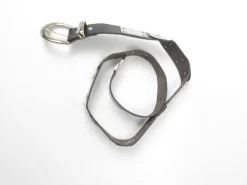 Black Leather Vintage Belt With Silver Metal Pieces M/L