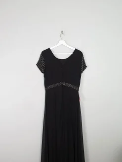Black Long Vintage Style Chiffon Dress With Beading New 12