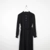 Black 1940s Crepe Wool Dress 8