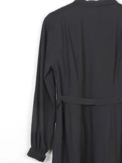 Black 1940s Crepe Wool Dress 8