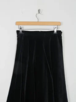 Black Velvet Vintage Full Skirt Midi S 28"