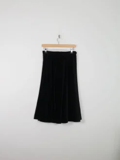 Black Velvet Vintage Full Skirt Midi S 28