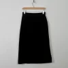 Black Velvet Vintage Pencil Skirt 27" S