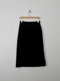 Black Velvet Vintage Pencil Skirt 27" S