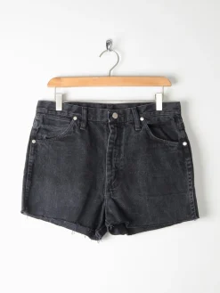 Black Vintage Denim Wrangler Shorts 31" 10
