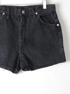 Black Vintage Denim Wrangler Shorts 31" 10