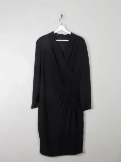 Black Vintage Draped Dress M