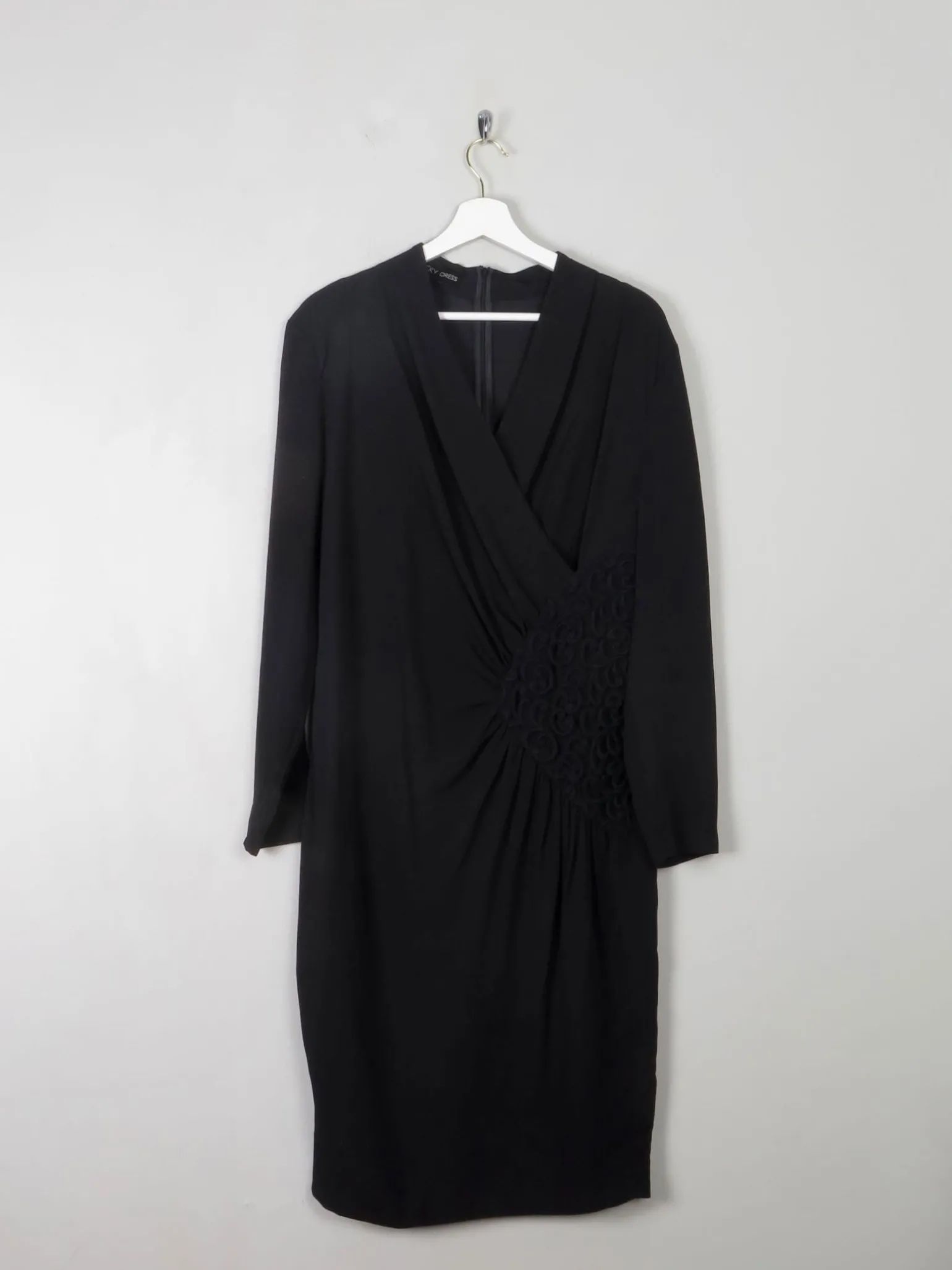 Black Vintage Draped Dress M