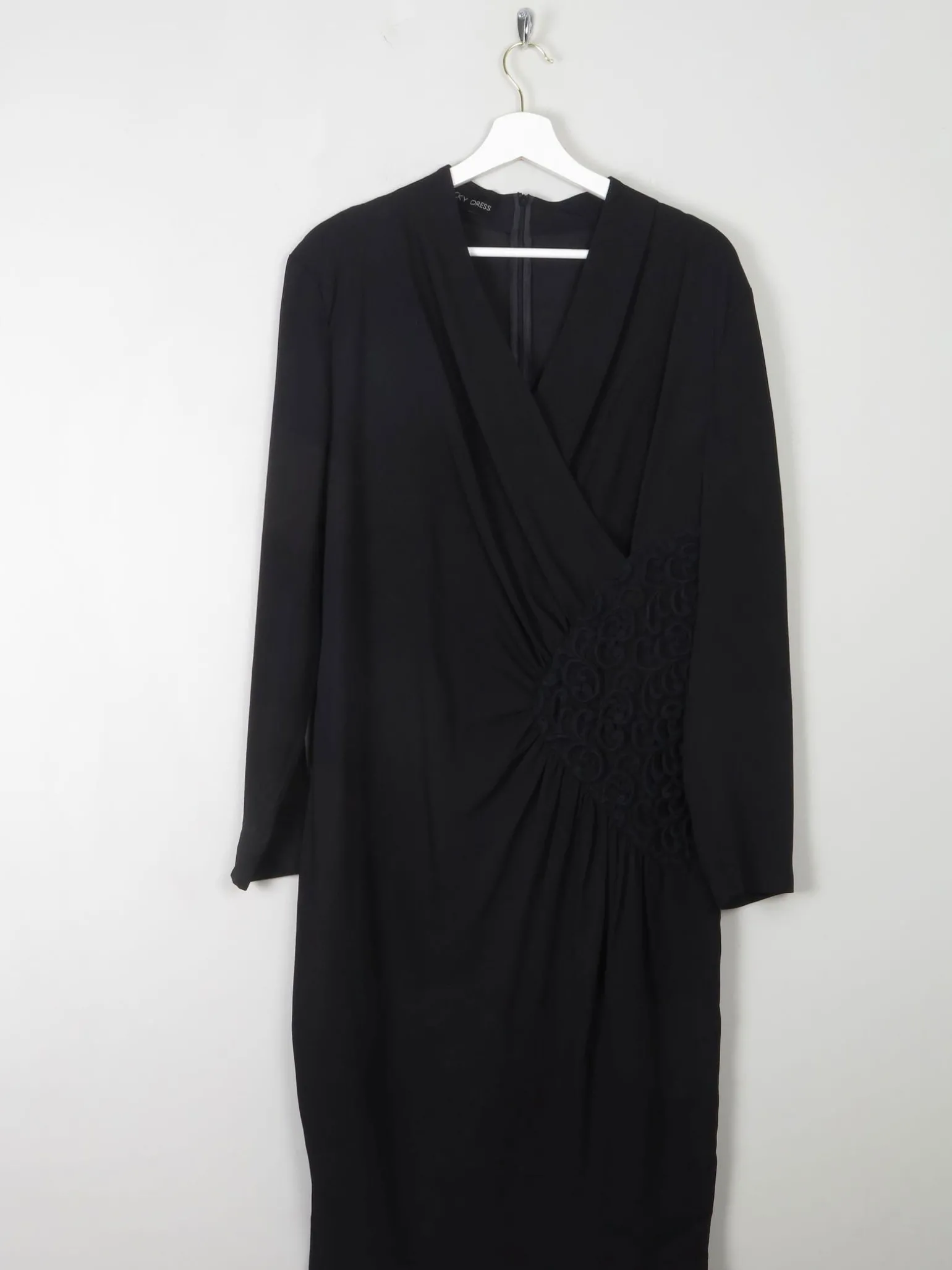 Black Vintage Draped Dress M
