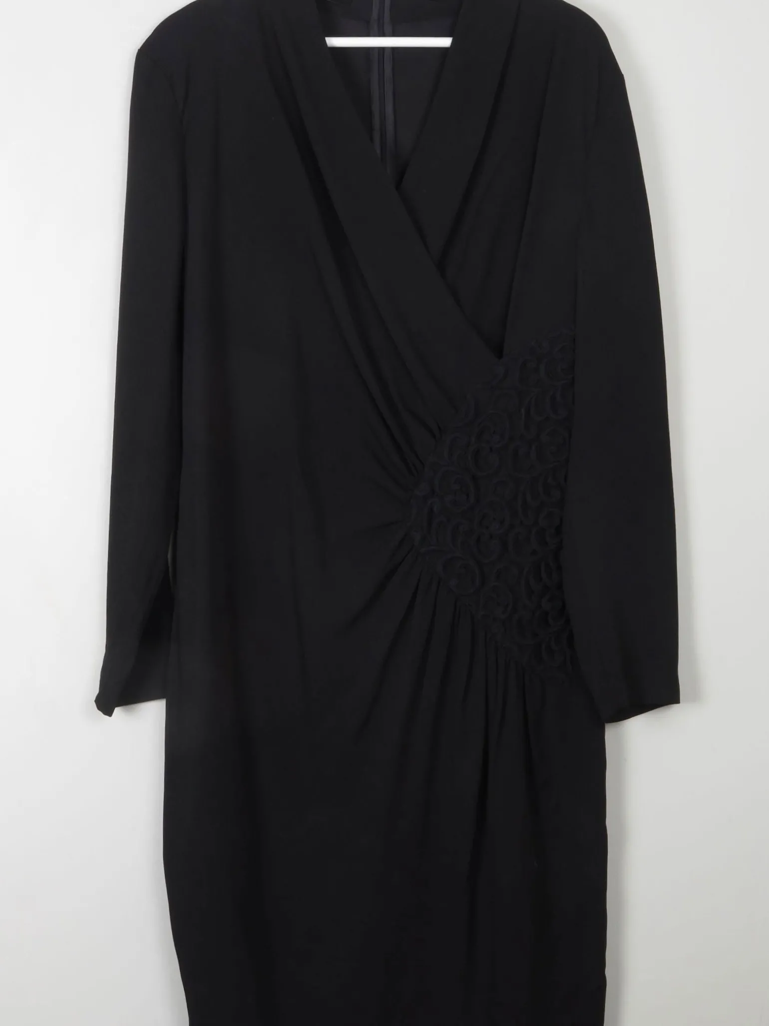Black Vintage Draped Dress M