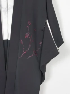 Black Vintage Kimono With Red Motifs S/M