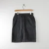 Black Vintage Leather Skirt 27"/XS/S
