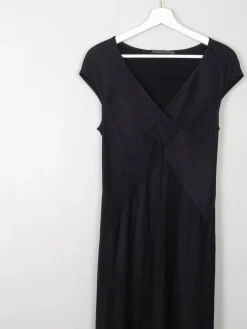 Black Vintage Pearse Fionda Black Satin Evening Dress S
