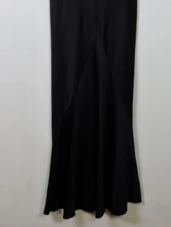 Black Vintage Pearse Fionda Black Satin Evening Dress S