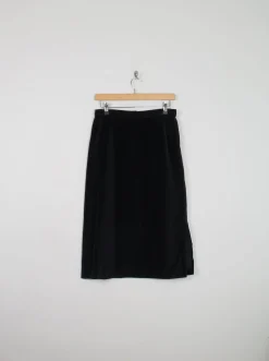 Black Vintage Pencil Velvet Skirt 28W/10