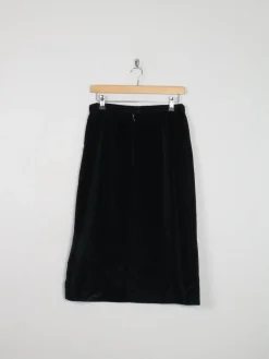 Black Vintage Pencil Velvet Skirt 28W/10
