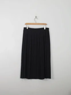 Black Vintage Pleated Skirt L