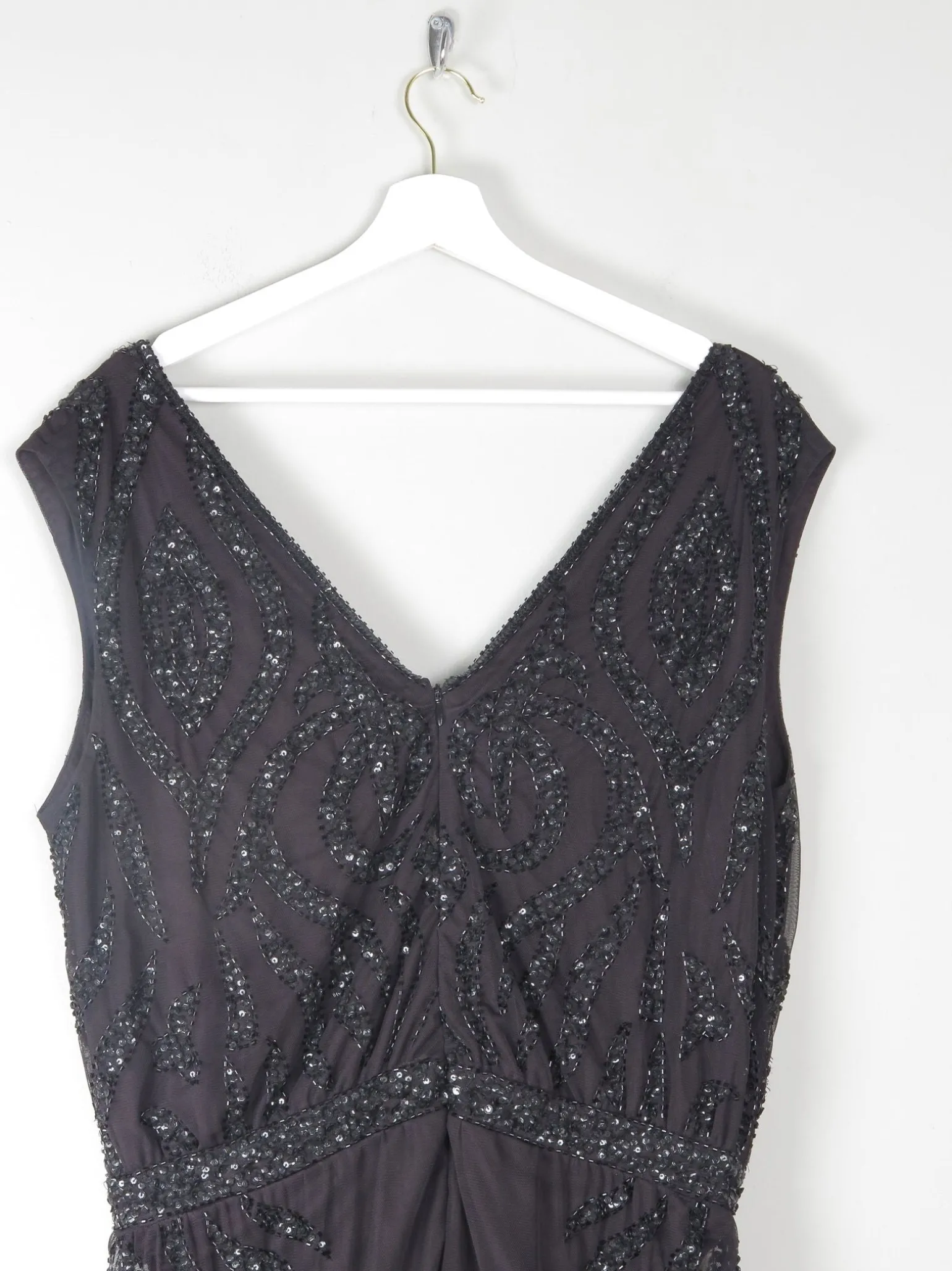Black Vintage Style Beaded & Body Suit/ Jumpsuit L