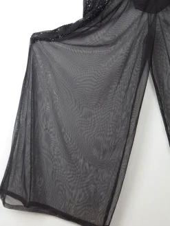 Black Vintage Style Beaded & Body Suit/ Jumpsuit L