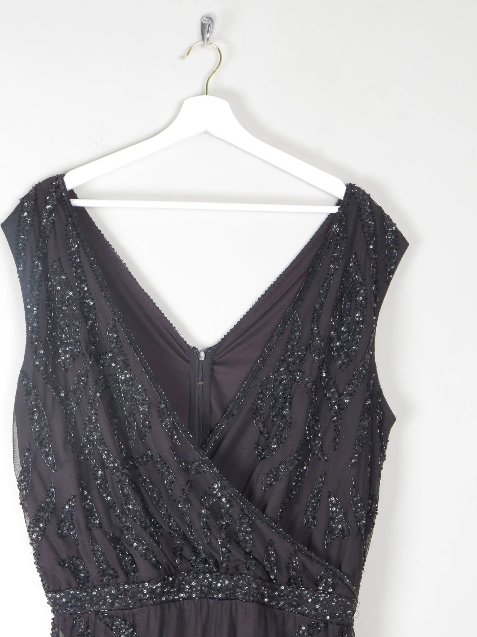 Black Vintage Style Beaded & Body Suit/ Jumpsuit L