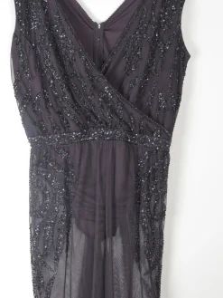 Black Vintage Style Beaded & Body Suit/ Jumpsuit L
