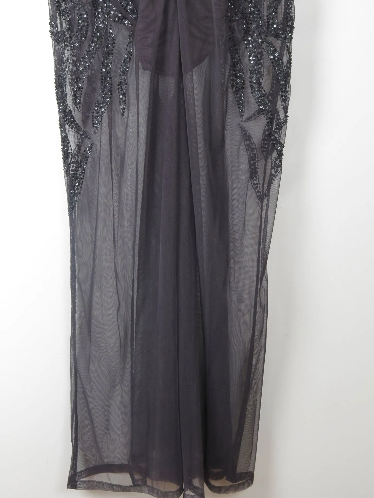 Black Vintage Style Beaded & Body Suit/ Jumpsuit L